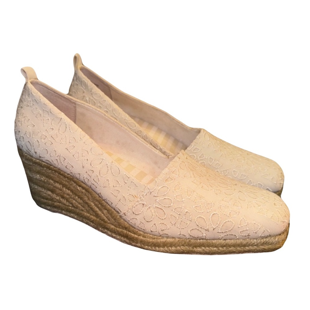 Vintage Liz Claiborne Lace Slip-on Espadrille Wedges